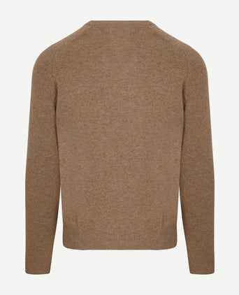 Steppin' Out trui v-hals lamswol camel | Regular-fit