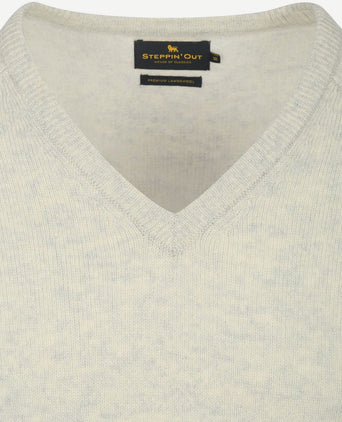 Steppin' Out trui v-hals lamswol greige | Regular-fit