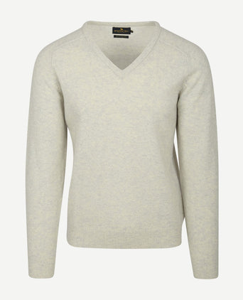 Steppin' Out trui v-hals lamswol greige | Regular-fit