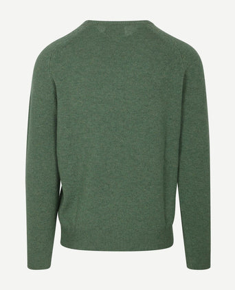 Steppin' Out trui v-hals lamswol mid groen | Regular-fit