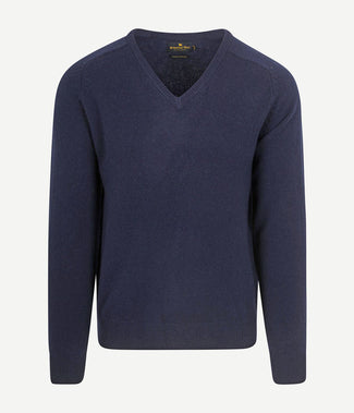 Trui v-hals lamswol donkerblauw Trui v-hals lamswol donkerblauw
