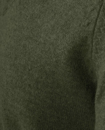 Steppin' Out trui v-hals lamswol olijfgroen | Regular-fit