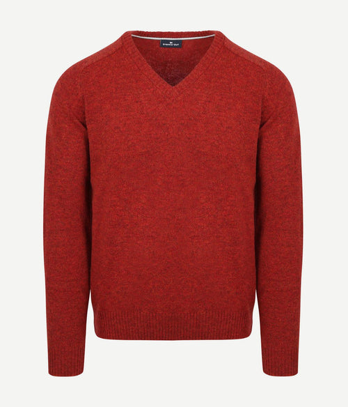 Trui v-hals lamswol rood