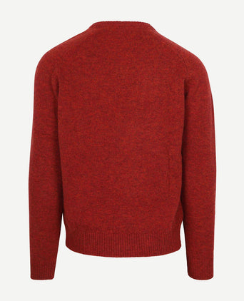Trui v-hals lamswol rood