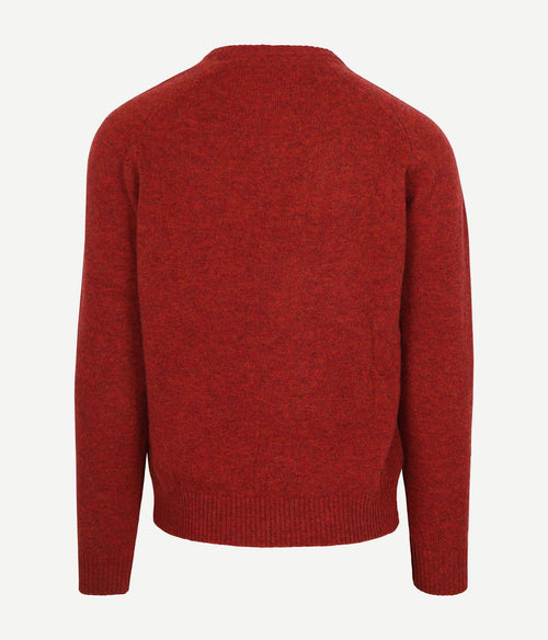 Trui v-hals lamswol rood
