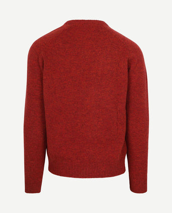 Trui v-hals lamswol rood