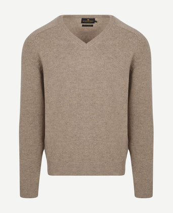 Steppin' Out trui v-hals lamswol sand | Regular-fit