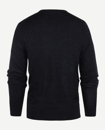 Steppin' Out trui v-hals merinowol donkerblauw | Regular-fit