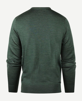 Steppin' Out trui v-hals merinowol sage groen | Regular-fit