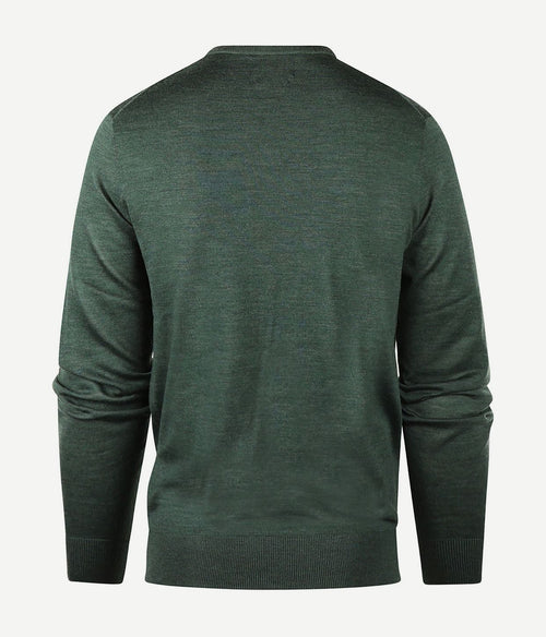 Steppin' Out trui v-hals merinowol sage groen | Regular-fit
