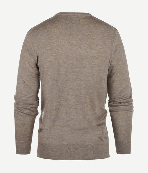 Steppin' Out trui v-hals merinowol taupe | Regular-fit