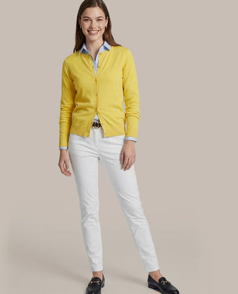 Vest cashmere dames geel