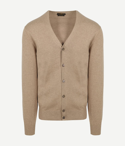 Vest cotton cashmere camel