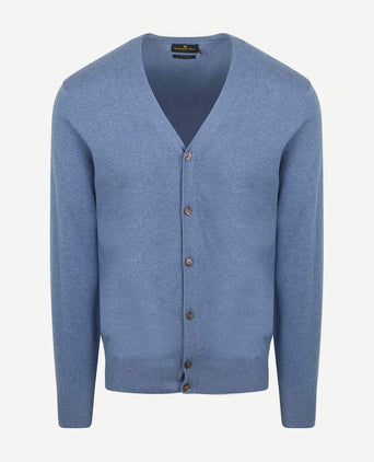 Steppin' Out vest cotton cashmere blauw | Regular-fit