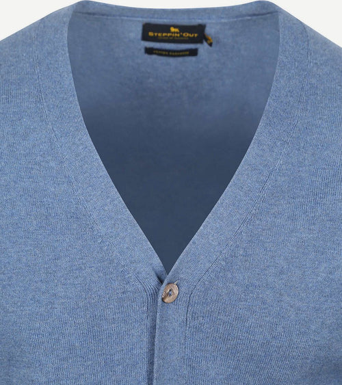 Steppin' Out vest cotton cashmere blauw | Regular-fit
