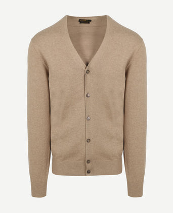 Vest cotton cashmere camel