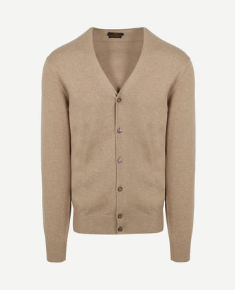 Vest cotton cashmere camel