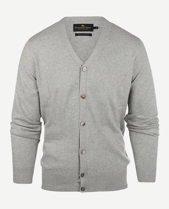 Steppin' Out vest cotton cashmere melange grijs | Regular-fit