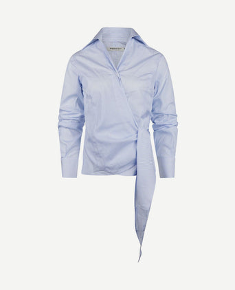 Wikkel blouse julia streep lichtblauw