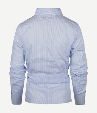 Steppin' Out wikkel blouse julia streep lichtblauw | Slim-fit Steppin' Out wikkel blouse julia streep lichtblauw | Slim-fit