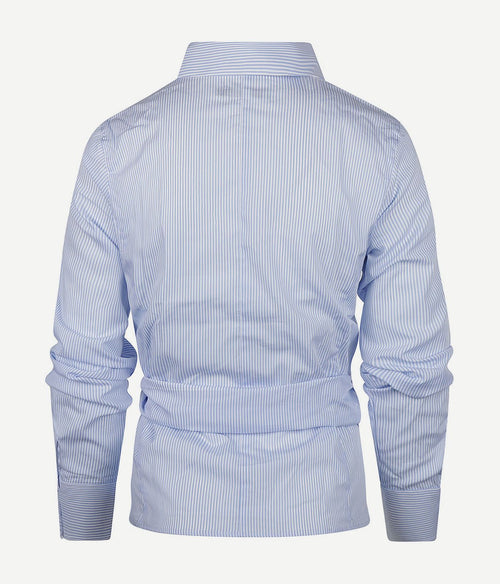 Steppin' Out wikkel blouse julia streep lichtblauw | Slim-fit