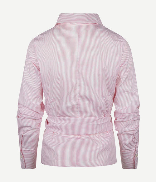 Steppin' Out wikkel blouse julia streep roze | Slim-fit