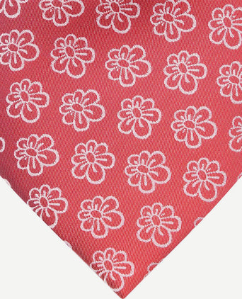 Stropdas zijde bloem rood