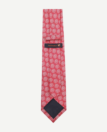 Stropdas zijde bloem rood