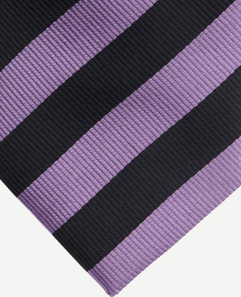 Stropdas zijde lila - zwart streep fd19