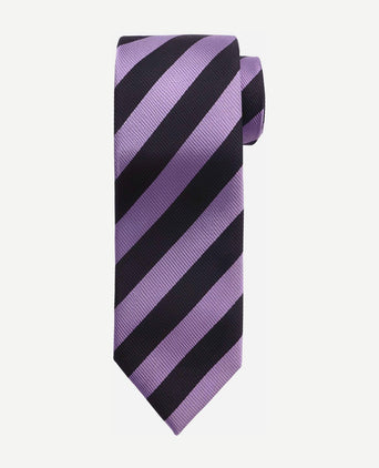 Stropdas zijde lila - zwart streep fd19