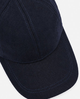 Cap wool blend donkerblauw