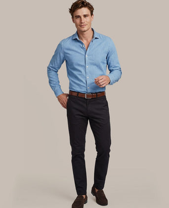 Overhemd denim lichtblauw