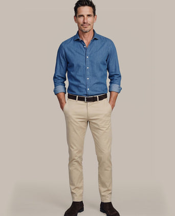 Overhemd denim blauw