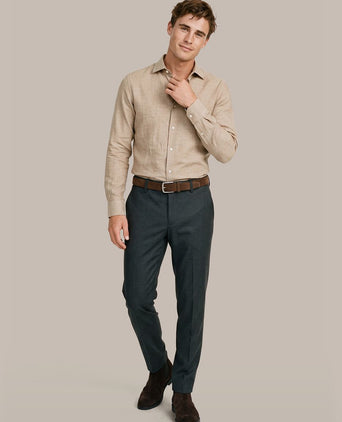 Overhemd melange camel