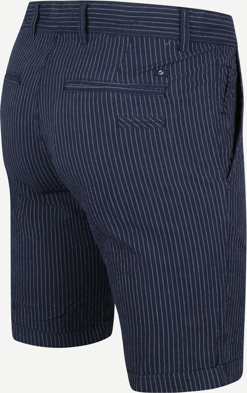 Suitable aswin short donkerblauw gestreept