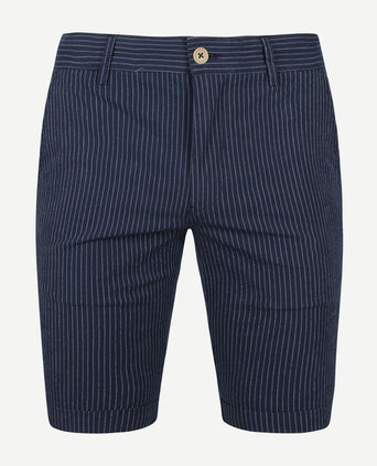 Suitable aswin short donkerblauw gestreept