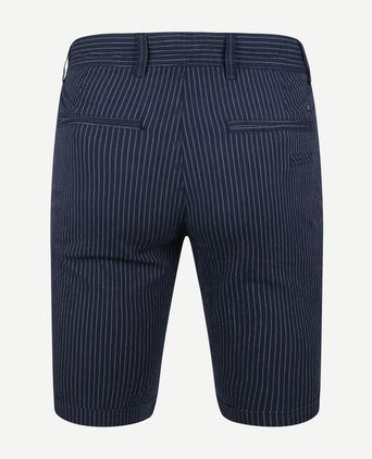 Suitable aswin short donkerblauw gestreept