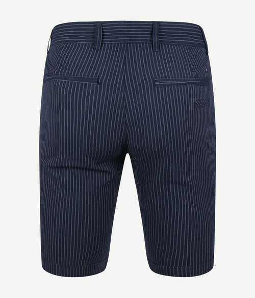 Suitable aswin short donkerblauw gestreept