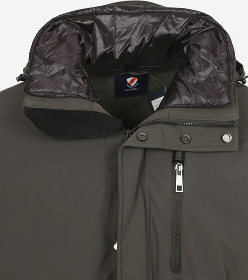 Suitable baz winterjas donkergroen | Regular-fit
