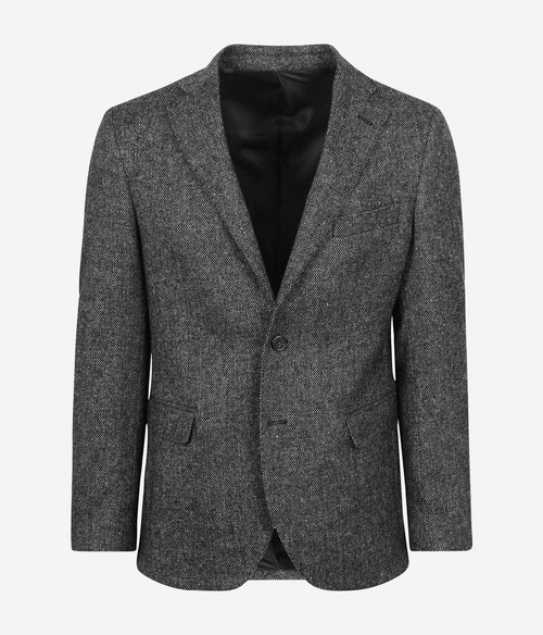 Suitable birds eye colbert merinowol antraciet | Regular-fit