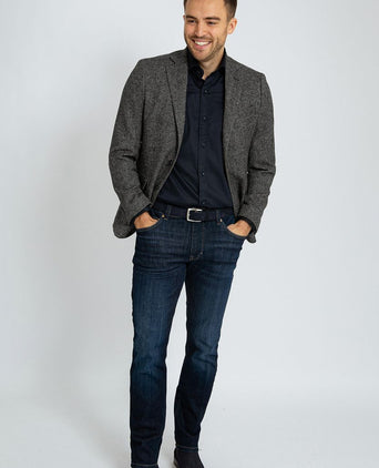 Suitable birds eye colbert merinowol antraciet | Regular-fit