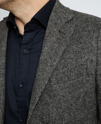 Suitable birds eye colbert merinowol antraciet | Regular-fit