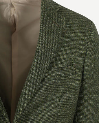 Suitable birds eye colbert merinowol groen | Regular-fit