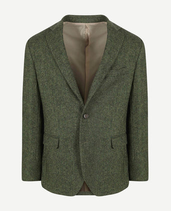 Suitable birds eye colbert merinowol groen | Regular-fit