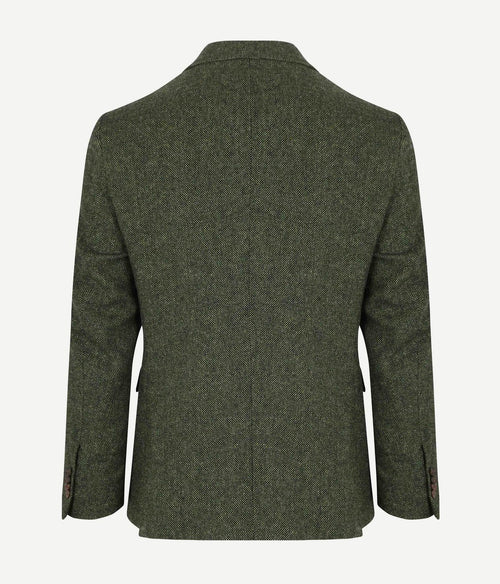 Suitable birds eye colbert merinowol groen | Regular-fit