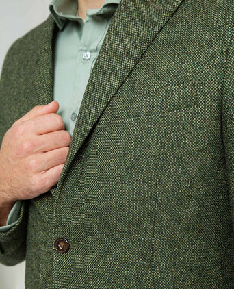 Birds eye colbert merinowol groen