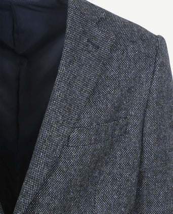 Suitable birds eye colbert merinowol donkerblauw | Regular-fit