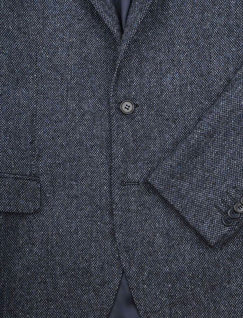 Suitable birds eye colbert merinowol donkerblauw | Regular-fit