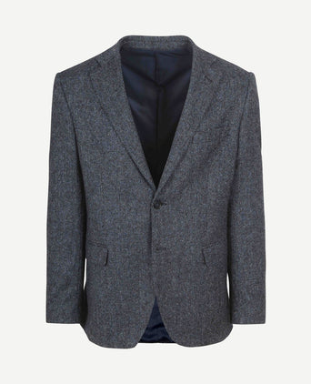 Birds eye colbert merinowol donkerblauw