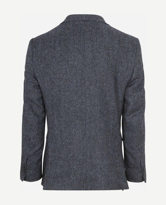 Birds eye colbert merinowol donkerblauw